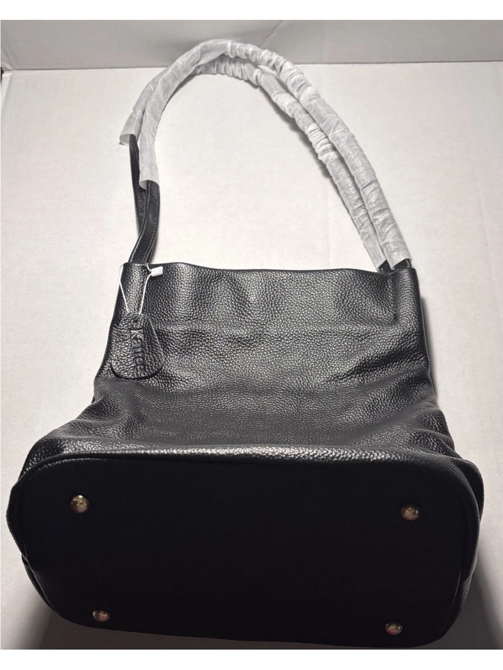Kattee Women's Black Soft Pebbled Leather Hobo Shoulder Bag — NWT